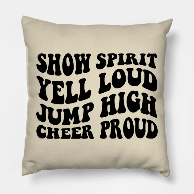 Cheer Mom Shirt, Football Cheer Mama Shirts, Cheer Mom, Cheer, show spirit yell loud jump high cheer proud Shirt Cheer Mama T-Shirt , Wavy Stacked Pillow by Hamza Froug