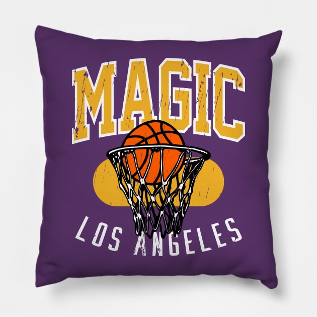 Vintage 90's Los Angeles Basketball Magic Pillow by funandgames