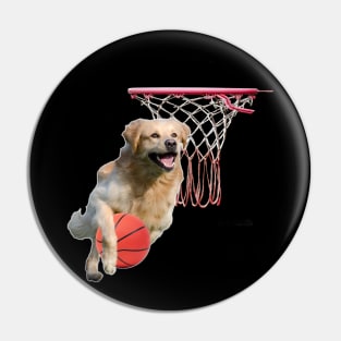 Golden Retriever Basketball Pin