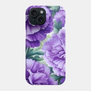 Purple Carnations Watercolor Pattern Phone Case