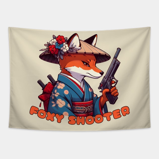 Shooting fox Tapestry by Japanese Fever