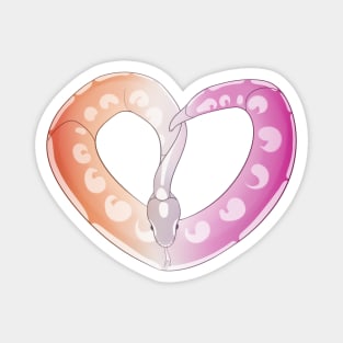 Ball Python Heart (Lesbian Pride Design) Magnet