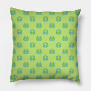 Trendy Green Blue Shell Pattern Pillow