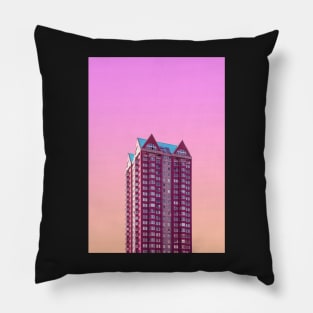 Pink High Rise Building Pillow