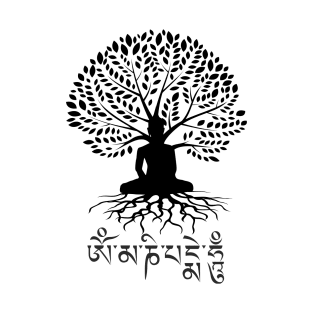 Buddha Tree of Life Om Mani Padme Hum Buddhist Mantra T-Shirt