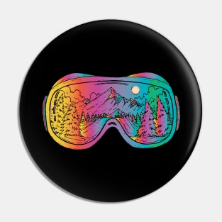 ski goggles mountains Pin