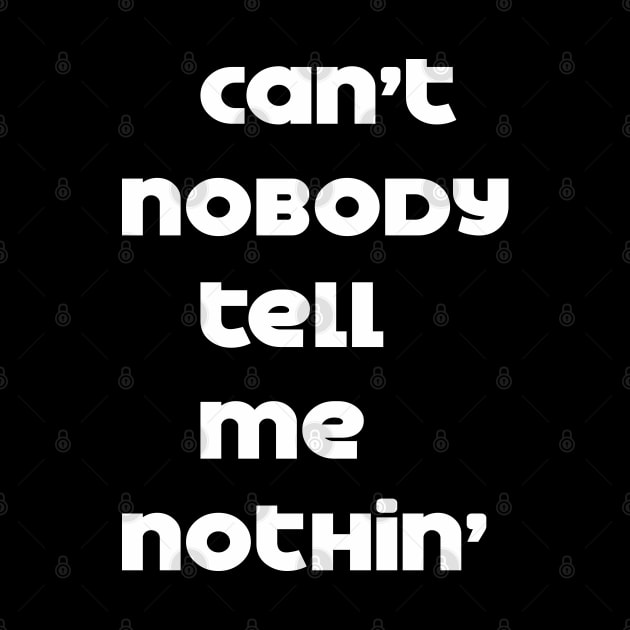 can't nobody tell me nothing by BlueLook
