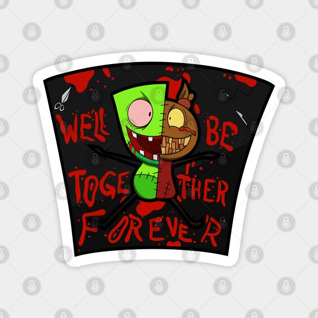 HAPPY MEATBAGS! "Together Forever!" Magnet by CacklingPumpkins