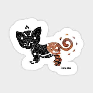 cute mexican ecopop tiger car in totonac ancient pattern art Magnet