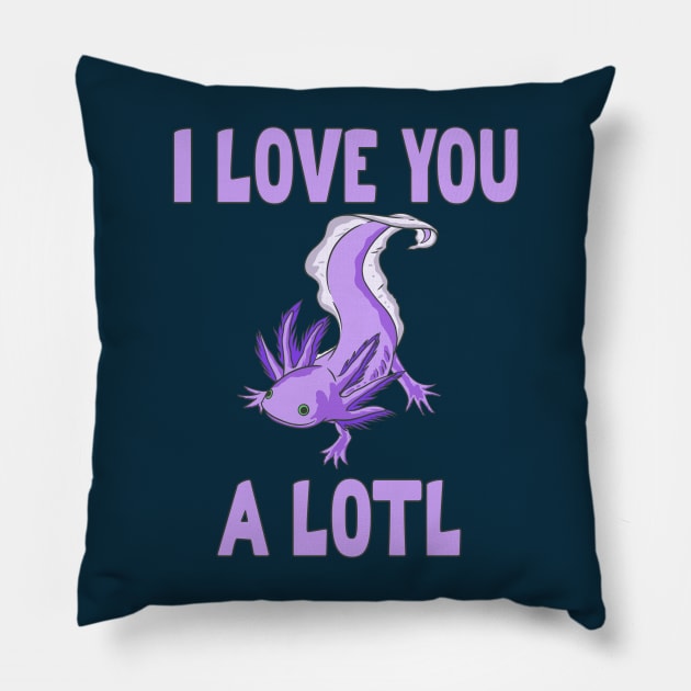 Funny Valentine's Day Axolotl Pun Pillow by DeesDeesigns