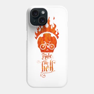 Ride like Hell Calligraphic cycling poster Phone Case