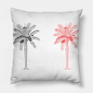 red black palm trees design Pillow