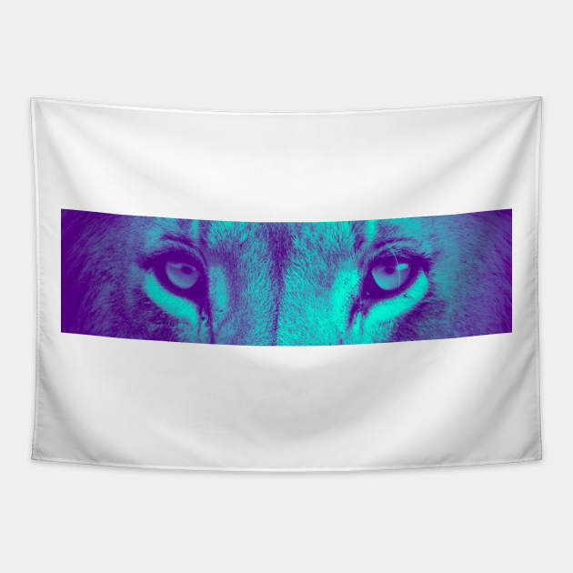 Lion Eyes (Light Blue) Tapestry by BellaTilly