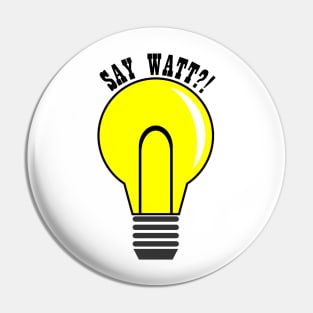 Yellow light bulb with text Pin