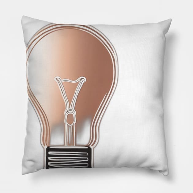 Light Bulb Rose Gold Shadow Silhouette Anime Style Collection No. 427 Pillow by cornelliusy