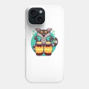 Comic lemur playing percussion Phone Case