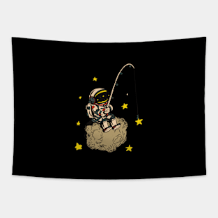 Astronaut Fishing Tapestry