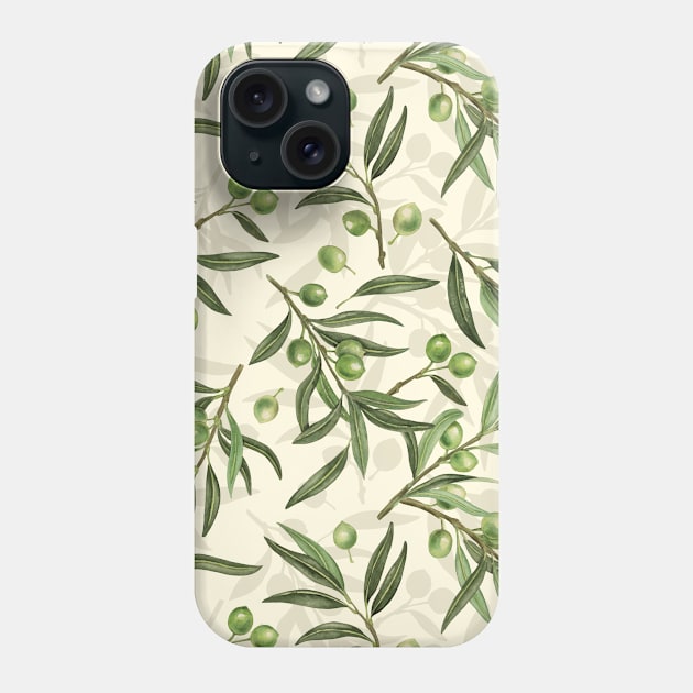 Olive branches watercolor 2 Phone Case by katerinamk