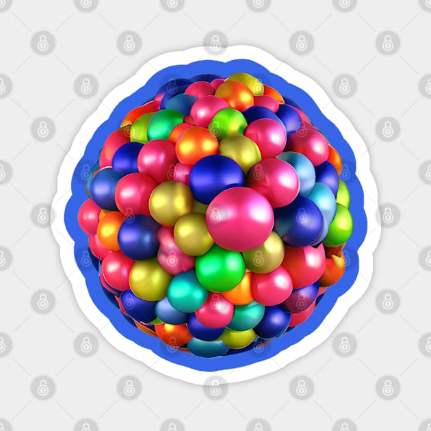 Gumballs anyone? Abstract art ball, colorful and fun. Bright and colorful will brighten up your day. Looks awesome on items. Magnet by 1FunLife