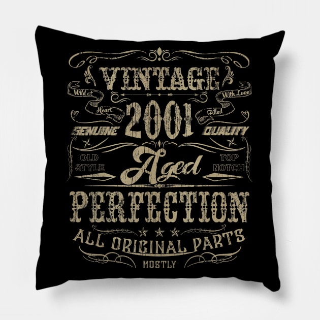 Classic 19th birthday gift Design for men women Vintage 2001 Pillow by teudasfemales