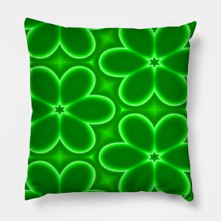 Green Floral Pattern Pillow