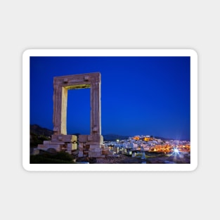 The Portara & the Chora - Naxos island Magnet