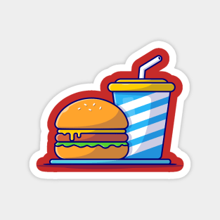Burger And Soda Cartoon Vector Icon Illustration (5) Magnet