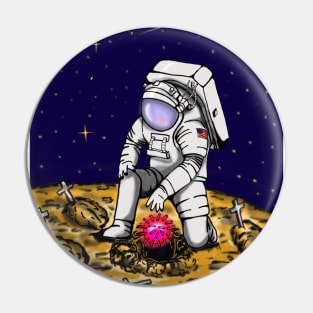 astronauts bury the covid virus dead Pin