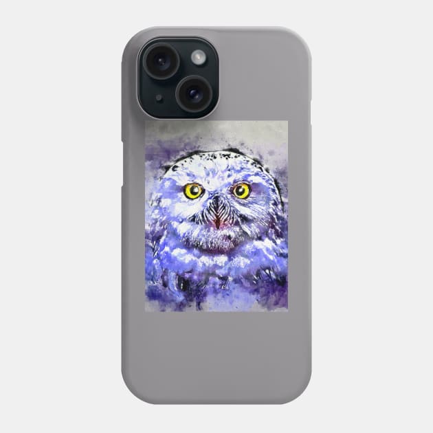 Watercolor Snowy Owl Phone Case by danieljanda