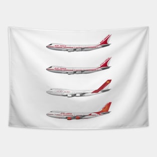 Air India 747 Fleet Tee Shirt Version Tapestry