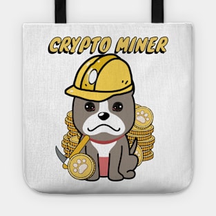 Cute grey dog is a crypto miner Tote