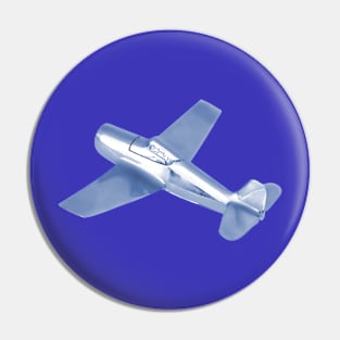 Silver Blue high flyer plane Pin