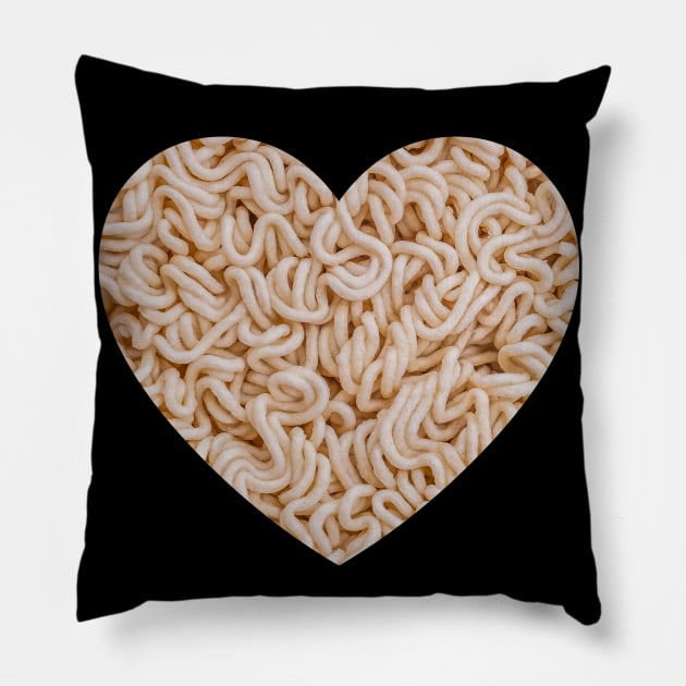 Instant Ramen Noodle Heart Pillow by love-fi