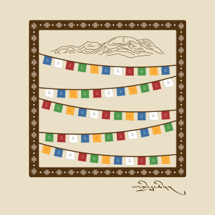 Prayer Flags and Mountains T-Shirt