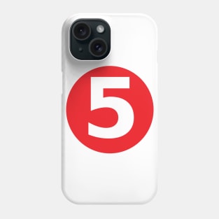 Number 5 Big Red Dot Letters & Numbers Phone Case