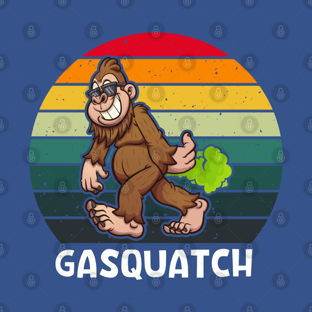 Discover Gasquatch Bigfoot Fart Funny Vintage - Fart Joke - T-Shirt