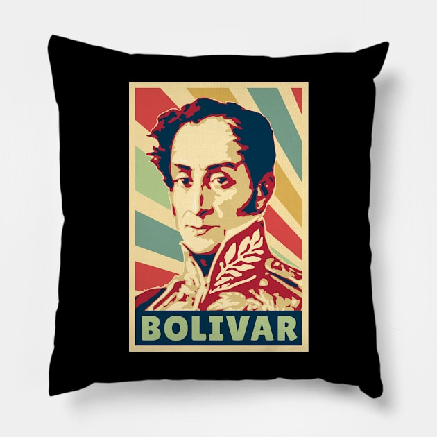 Simon Bolivar Vintage Colors Pillow by Nerd_art