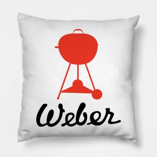 Vintage Weber Script and Wood Dale kettle grill Pillow