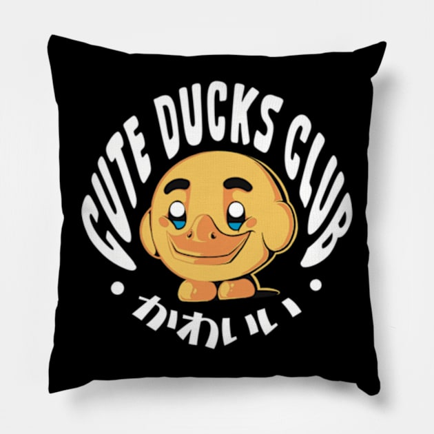 Cute Ducks Club Pillow by underflame