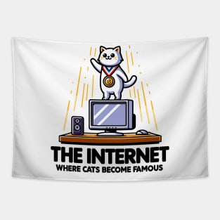 The Internet Where Cats Become Famous Tapestry