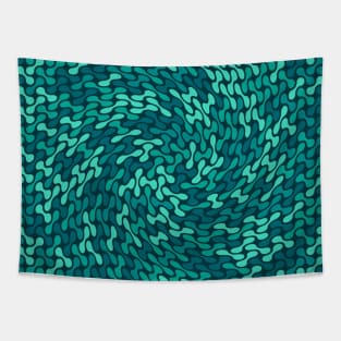 Twisted Metaballs Pattern (Teal) Tapestry