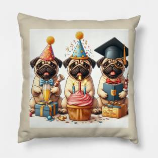 Pug Dog Party Pillow