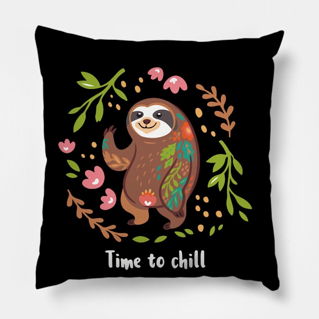 Chill Sloth Pillow by Starquake