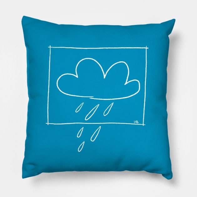 Badly Drawn Rain Cloud Pillow by Sketchy