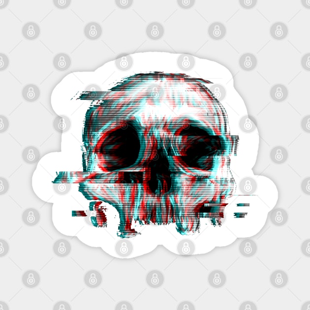 Glitch Skull Magnet by HilariousDelusions