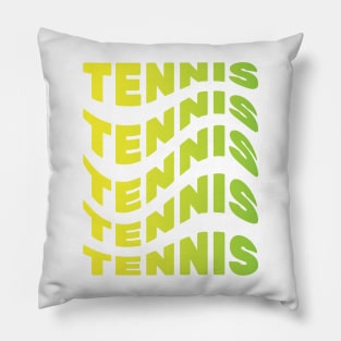 Tennis, Word Repeat, Wave Style Pillow
