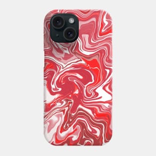 Shades of Red and White Aesthetic Marble Pattern Phone Case