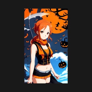 Nami With Pumpkin And Bat T-Shirt