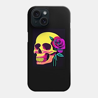 The floral skull pattern Phone Case