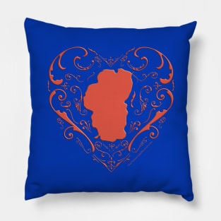 Fancy Heart Lake Tahoe Pink Pillow